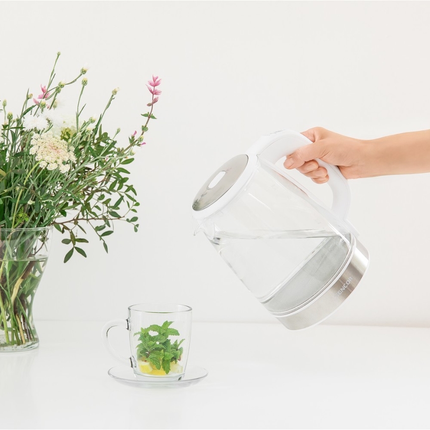 Sencor - Czajnik z termoregulacją 2 l 2200W/230V biały