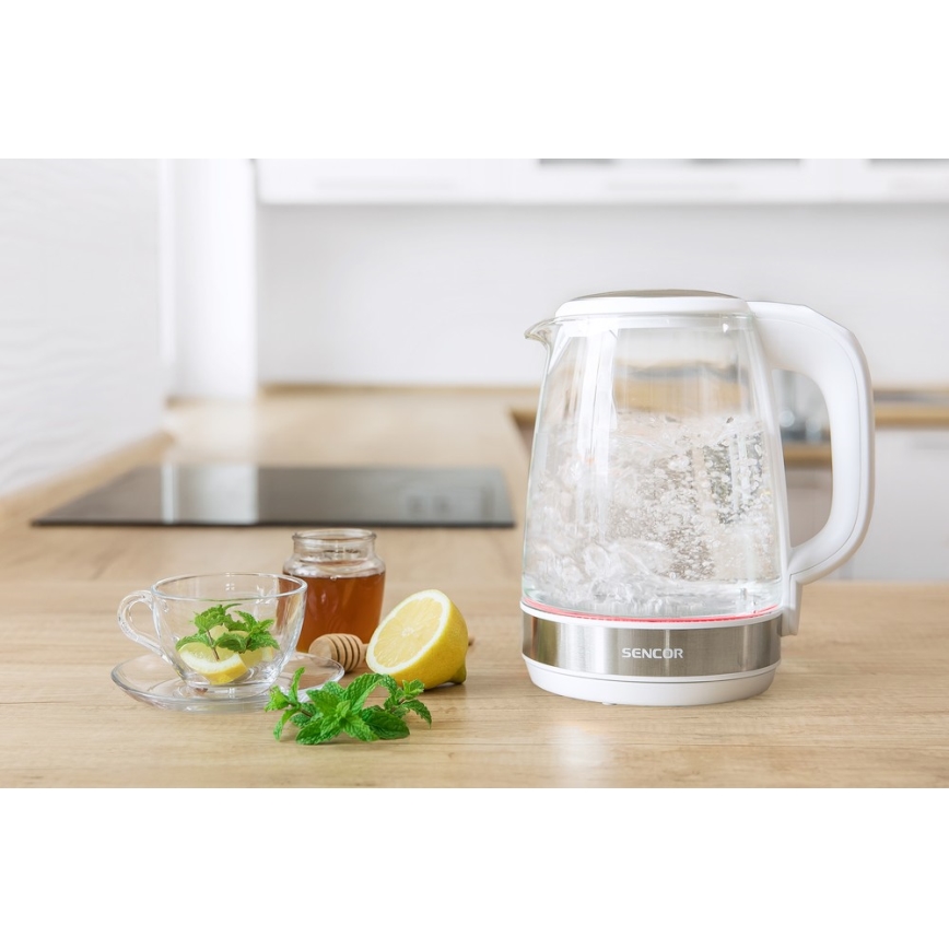 Sencor - Czajnik z termoregulacją 2 l 2200W/230V biały