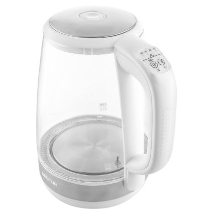 Sencor - Czajnik z termoregulacją 2 l 2200W/230V biały