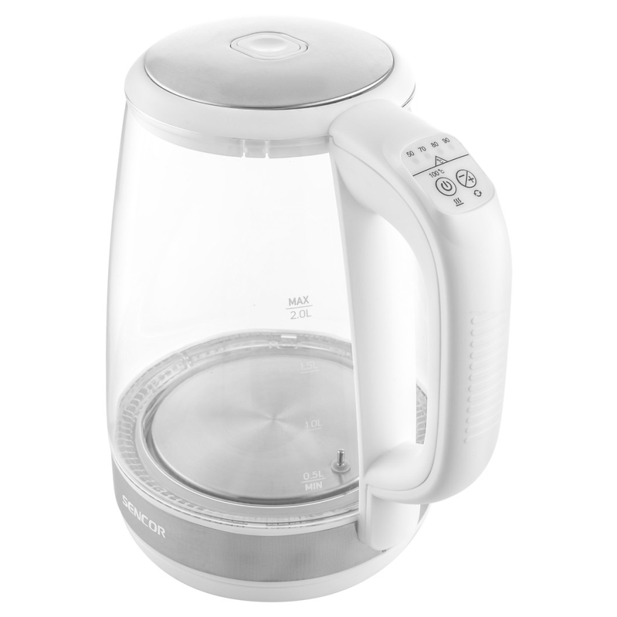 Sencor - Czajnik z termoregulacją 2 l 2200W/230V biały