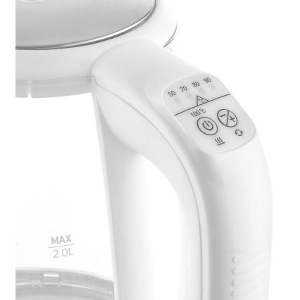 Sencor - Czajnik z termoregulacją 2 l 2200W/230V biały