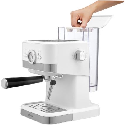 Sencor - Ekspres do kawy ciśnieniowy 1050W/230V biały/matowy chrom