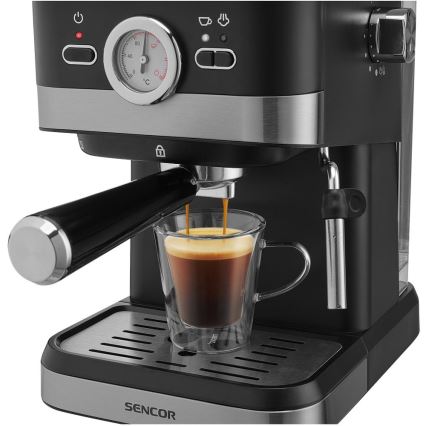Sencor - Ekspres do kawy ciśnieniowy 1050W/230V czarny/matowy chrom