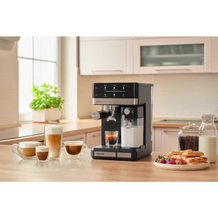 Sencor - Ekspres kolbowy do espresso 1350W/230V czarny/matowy chrom