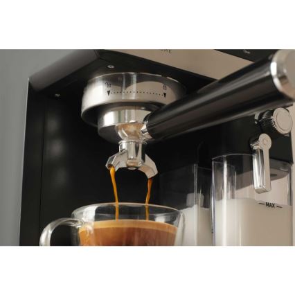 Sencor - Ekspres kolbowy do espresso 1350W/230V czarny/matowy chrom