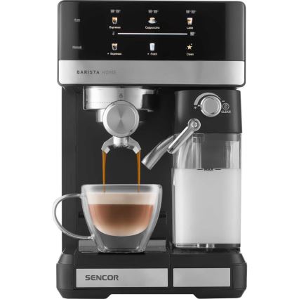 Sencor - Ekspres kolbowy do espresso 1350W/230V czarny/matowy chrom