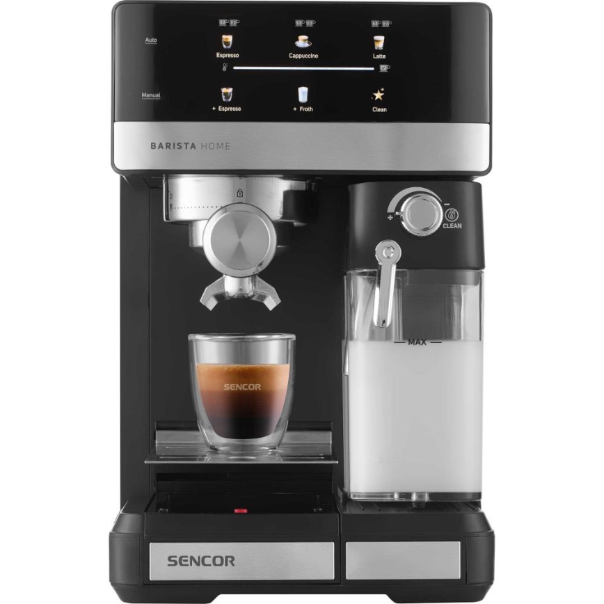 Sencor - Ekspres kolbowy do espresso 1350W/230V czarny/matowy chrom
