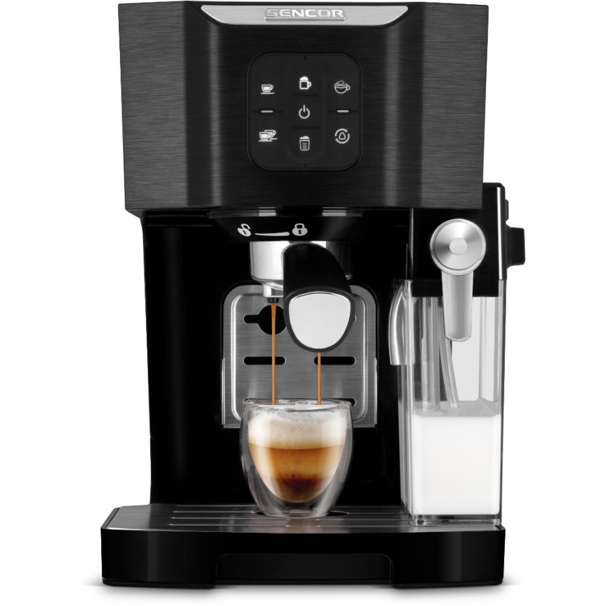 Sencor - Ekspres kolbowy do espresso 1450W/230V czarny/matowy chrom