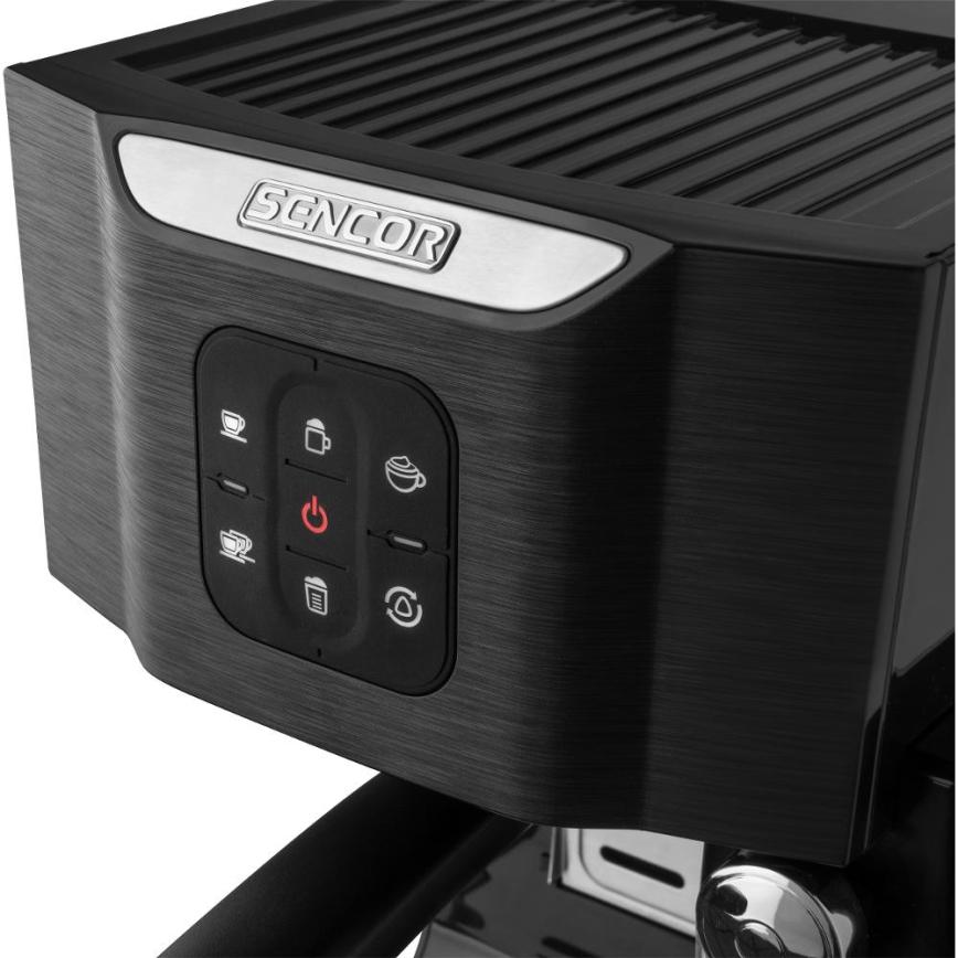 Sencor - Ekspres kolbowy do espresso 1450W/230V czarny/matowy chrom