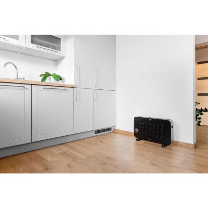 Sencor - Elektryczny grzejnik przestrzenny/konwektor 750/1250/2000W/230V termostat IP24 czarny
