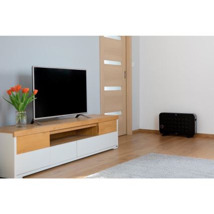 Sencor - Elektryczny grzejnik przestrzenny/konwektor 750/1250/2000W/230V termostat IP24 czarny