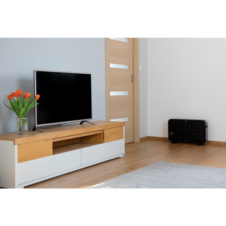 Sencor - Elektryczny grzejnik przestrzenny/konwektor 750/1250/2000W/230V termostat IP24 czarny