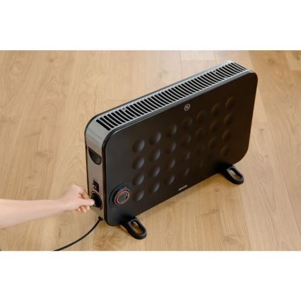 Sencor - Elektryczny grzejnik przestrzenny/konwektor 750/1250/2000W/230V termostat IP24 czarny