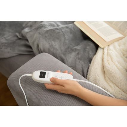 Sencor - Elektryczny koc grzewczy 160 W/230 V, 180 x 130 cm, szary