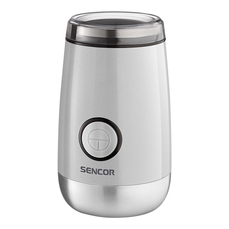 Sencor - Elektryczny młynek do kawy 60 g 150W/230V biały/matowy chrom