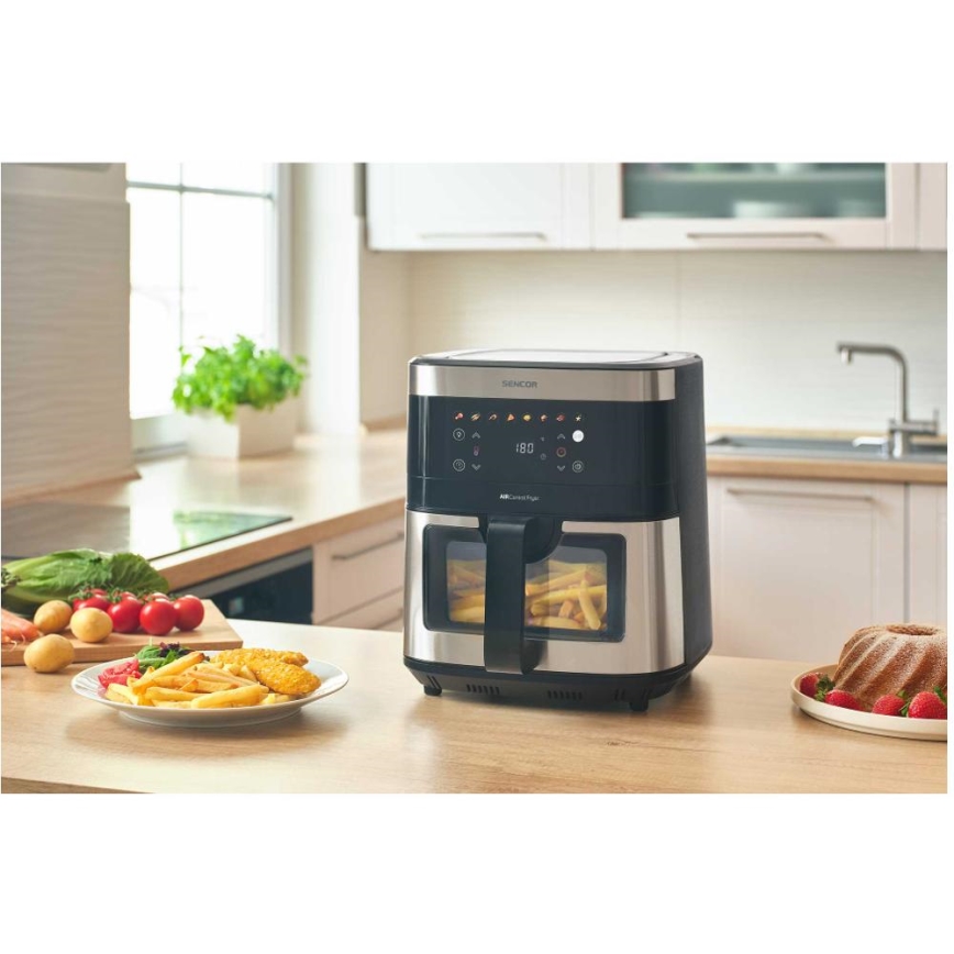 Sencor - Frytkownica beztłuszczowa 9 l 1700W/230V czarna/matowy chrom