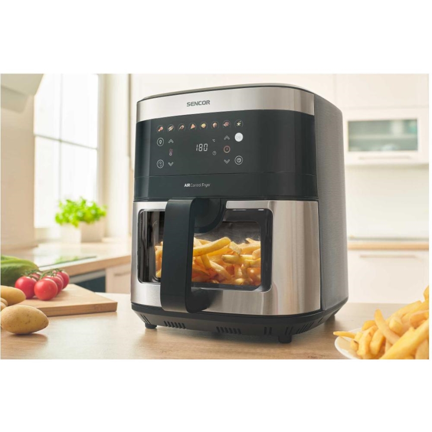 Sencor - Frytkownica beztłuszczowa 9 l 1700W/230V czarna/matowy chrom