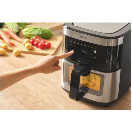 Sencor - Frytkownica beztłuszczowa 9 l 1700W/230V czarna/matowy chrom