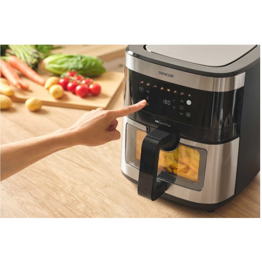 Sencor - Frytkownica beztłuszczowa 9 l 1700W/230V czarna/matowy chrom
