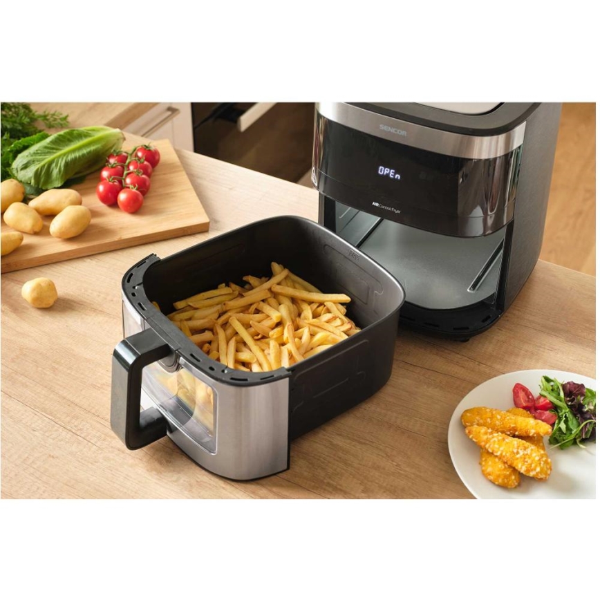 Sencor - Frytkownica beztłuszczowa 9 l 1700W/230V czarna/matowy chrom