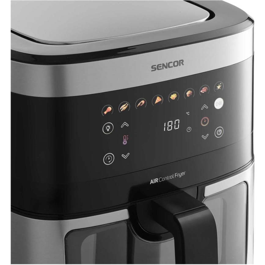 Sencor - Frytkownica beztłuszczowa 9 l 1700W/230V czarna/matowy chrom