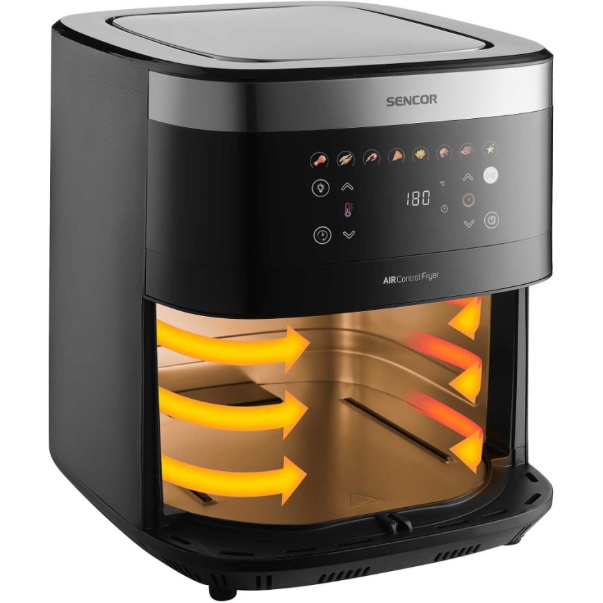 Sencor - Frytkownica beztłuszczowa 9 l 1700W/230V czarna/matowy chrom