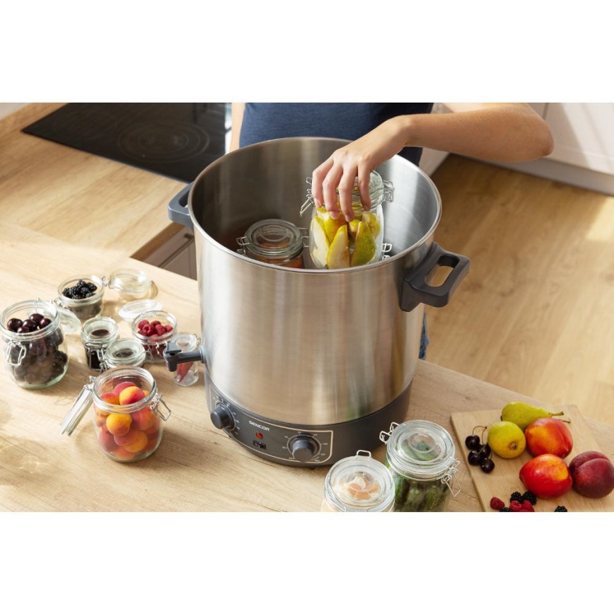 Sencor - Garnek do przetworów 27 l 1800W/230V stal nierdzewna/szary
