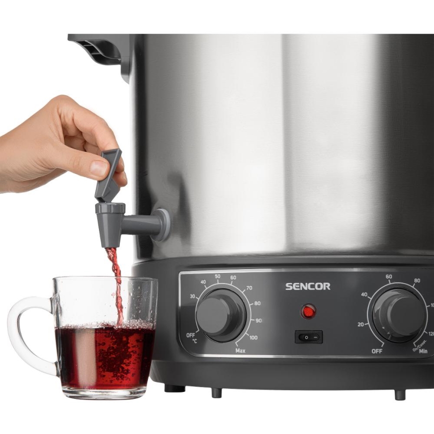 Sencor - Garnek do przetworów 27 l 1800W/230V stal nierdzewna/szary