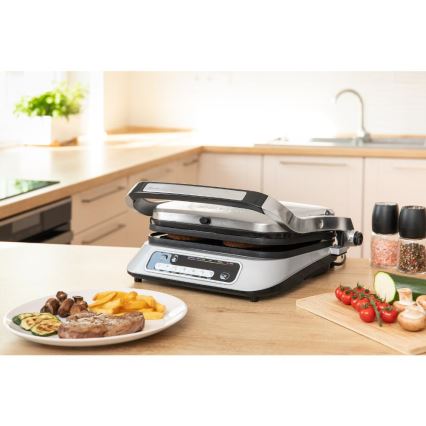 Sencor - Grill elektryczny 2100W/230V matowy chrom