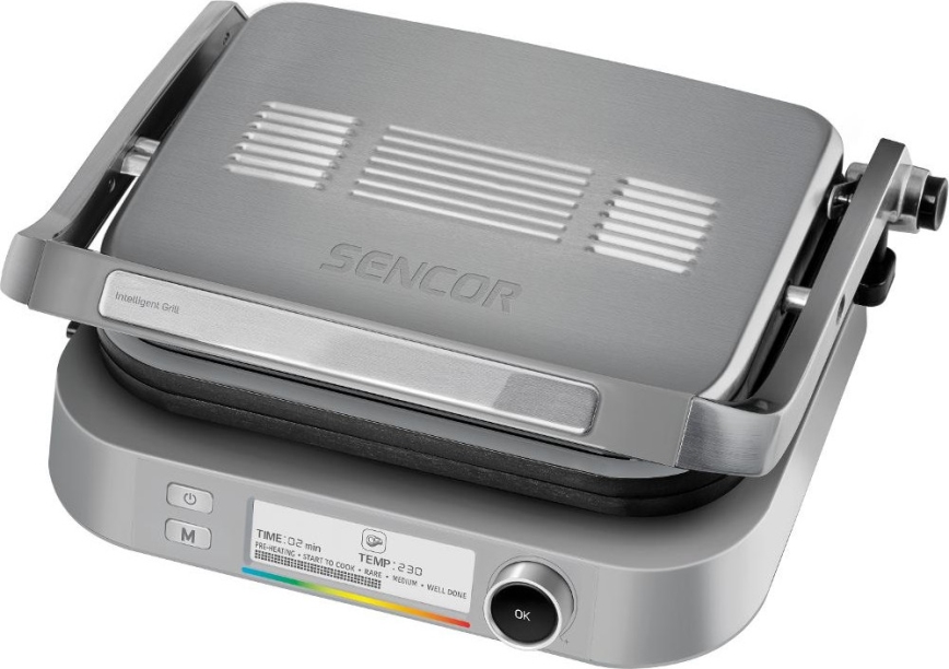 Sencor - Grill elektryczny 2100W/230V matowy chrom