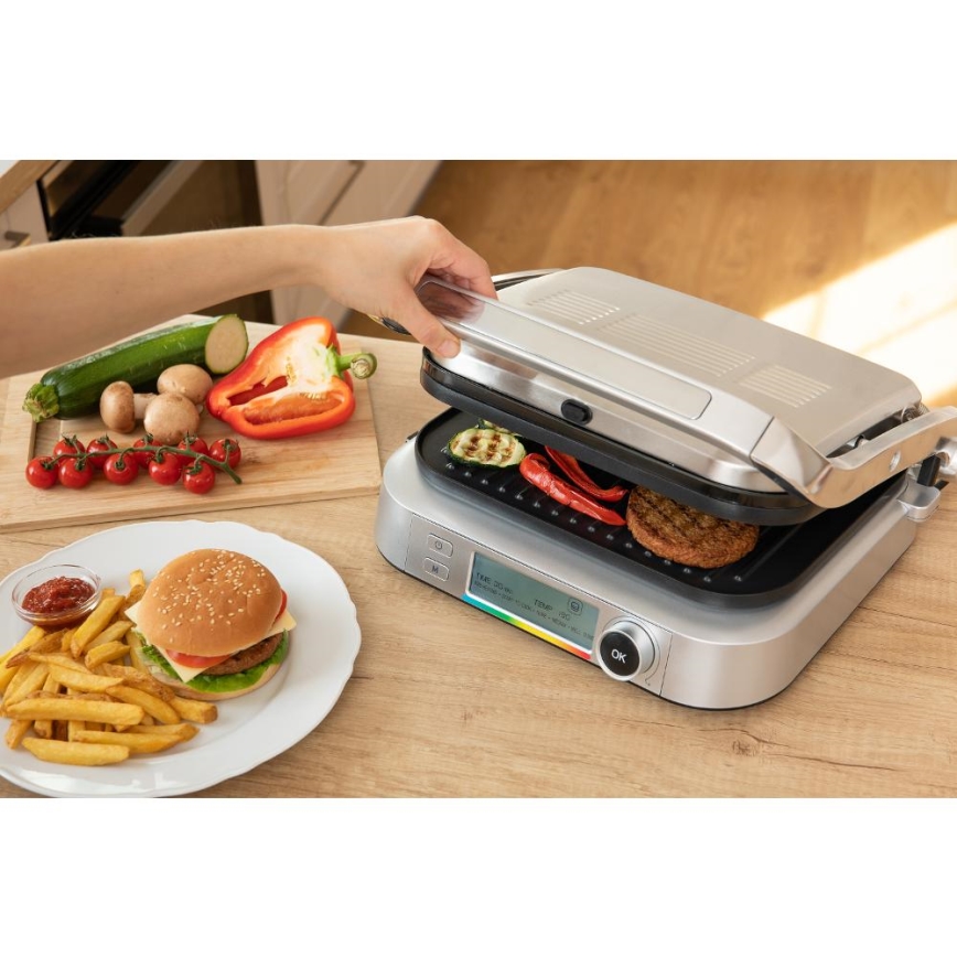 Sencor - Grill elektryczny 2100W/230V matowy chrom