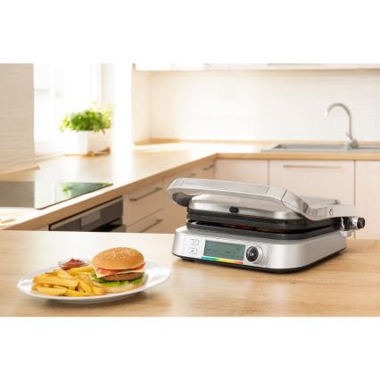 Sencor - Grill elektryczny 2100W/230V matowy chrom