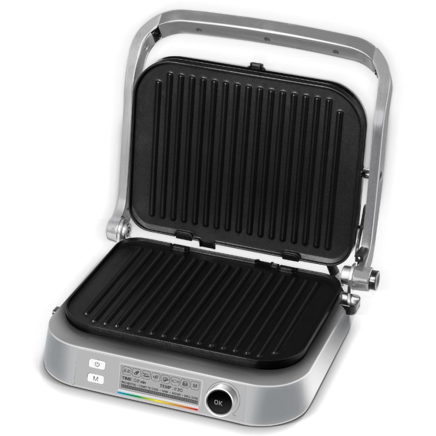 Sencor - Grill elektryczny 2100W/230V matowy chrom