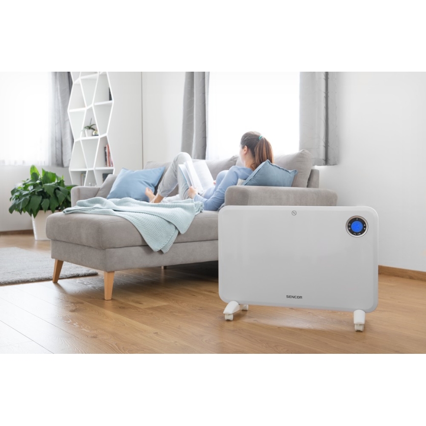 Sencor - Grzejnik konwekcyjny z wyświetlaczem LCD i termostatem 750W/1500W/230V IP24