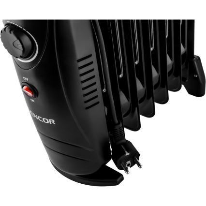 Sencor - Grzejnik olejowy 7 żeber 700 W/230 V czarny