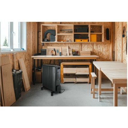 Sencor - Grzejnik olejowy z 11 żebrami 1000/1200/2400W/230V Wi-Fi czarny