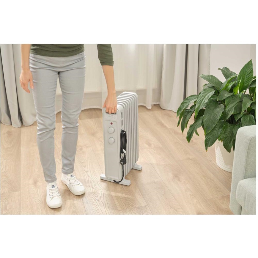 Sencor - Grzejnik olejowy z 9 żeber 800/1200/2000W/230V biały