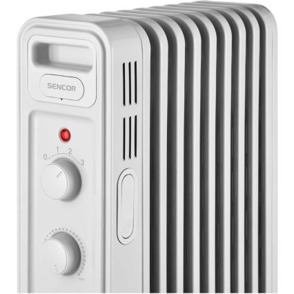 Sencor - Grzejnik olejowy z 9 żeber 800/1200/2000W/230V biały