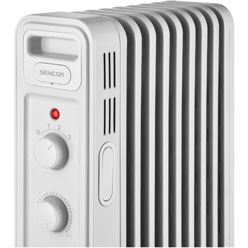 Sencor - Grzejnik olejowy z 9 żeber 800/1200/2000W/230V biały