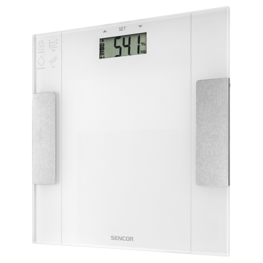 Sencor - Inteligentna osobista waga fitness 1xCR2032 biała