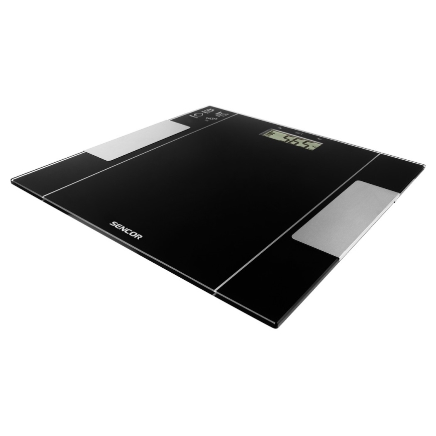 Sencor - Inteligentna osobista waga fitness 1xCR2032 czarna