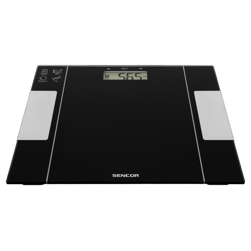 Sencor - Inteligentna osobista waga fitness 1xCR2032 czarna