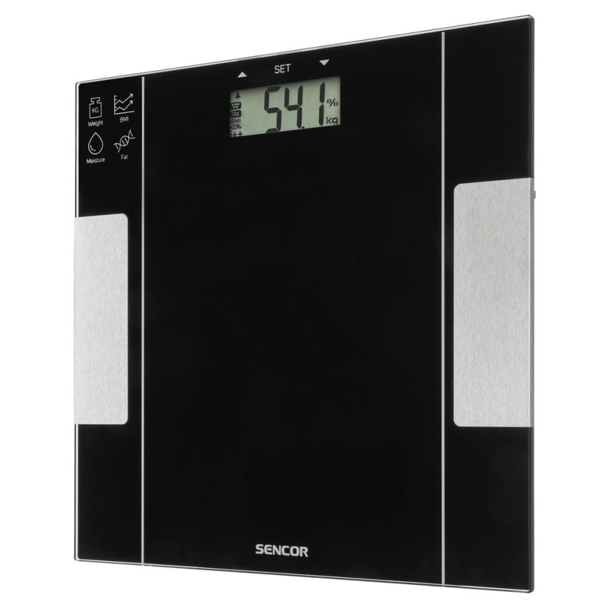 Sencor - Inteligentna osobista waga fitness 1xCR2032 czarna