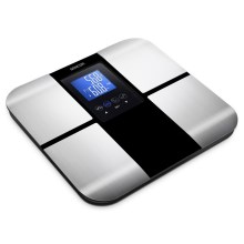 Sencor - Inteligentna osobista waga fitness z wyświetlaczem LCD 2xCR2032 stal nierdzewna/czarna