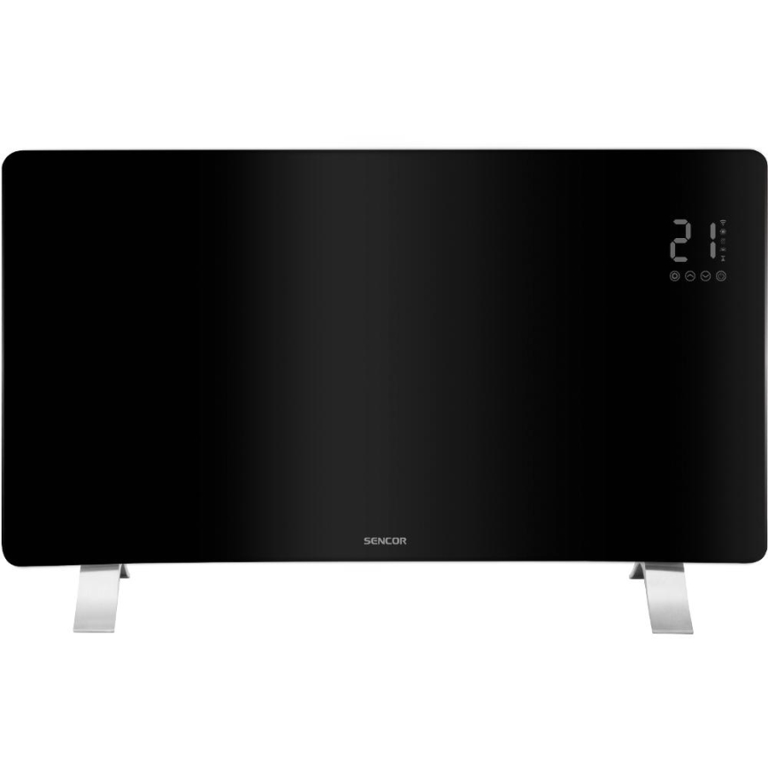 Sencor - Inteligentny elektryczny konwektor 1200/2400 W, 230 V, IP24, Wi-Fi, czarny