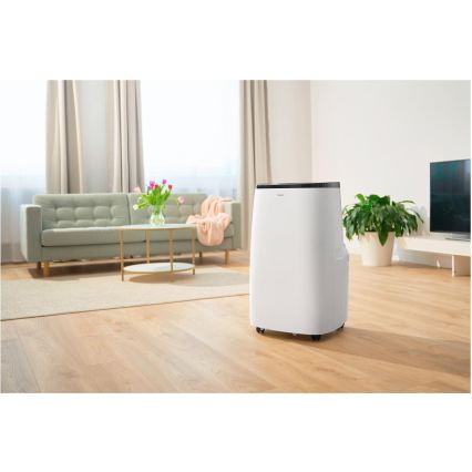 Sencor - Inteligentna przenośna klimatyzacja 4 w 1 z kompletnym wyposażeniem, 1700 W / 230 V, 12 000 BTU, Wi‑Fi, biała + pilot zdalnego sterowania