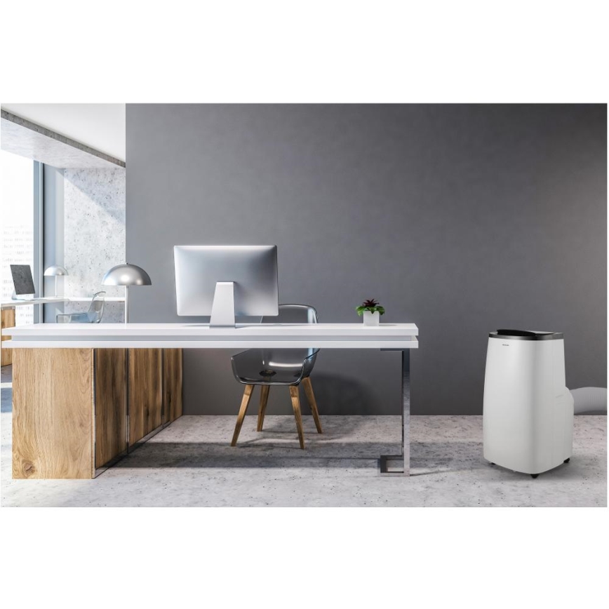 Sencor - Inteligentna przenośna klimatyzacja 4 w 1 z kompletnym wyposażeniem, 1700 W / 230 V, 12 000 BTU, Wi‑Fi, biała + pilot zdalnego sterowania