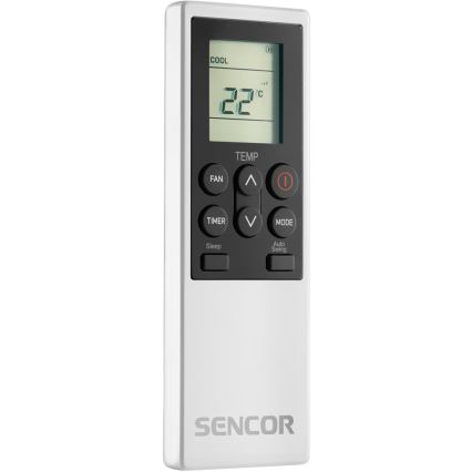 Sencor - Inteligentna przenośna klimatyzacja 4 w 1 z kompletnym wyposażeniem, 1700 W / 230 V, 12 000 BTU, Wi‑Fi, biała + pilot zdalnego sterowania