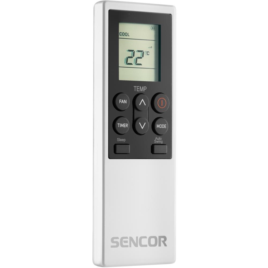 Sencor - Inteligentna przenośna klimatyzacja 4 w 1 z kompletnym wyposażeniem, 1700 W / 230 V, 12 000 BTU, Wi‑Fi, biała + pilot zdalnego sterowania