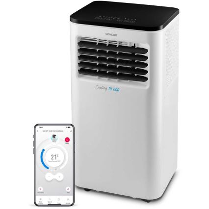 Sencor - Inteligentny mobilny klimatyzator 3w1 z kompletnym wyposażeniem 1050W/230V 10000 BTU Wi-Fi + zdalne sterowanie